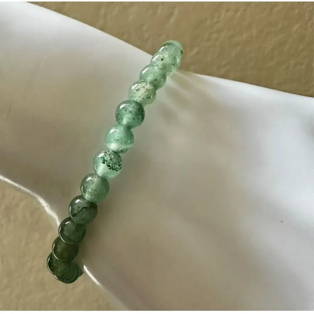 Chlorite Phantom Quartz Bead Bracelet – Garden Quartz